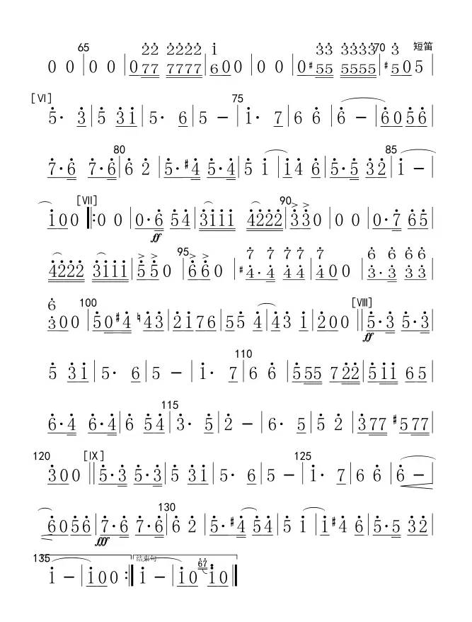 军威进行曲(长短笛分谱)简谱