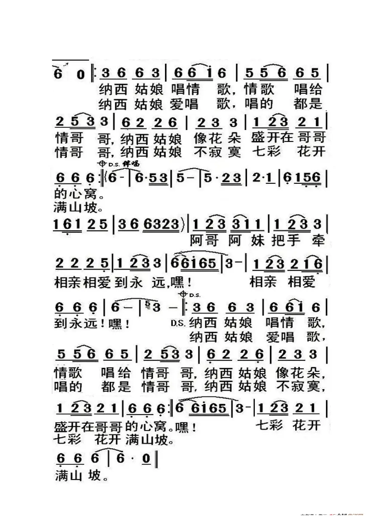 纳西情歌（大字老人适用）