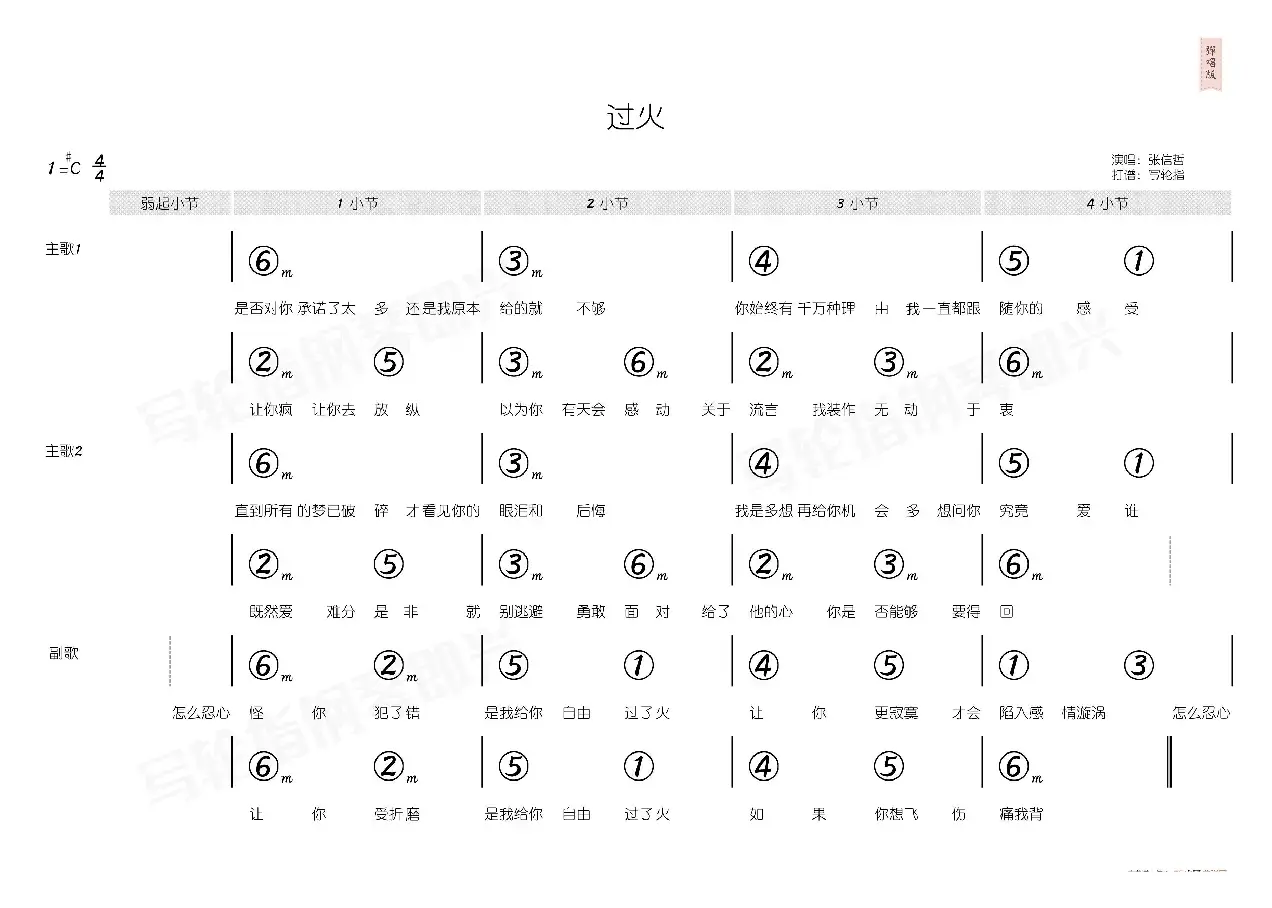 过火（简和谱）