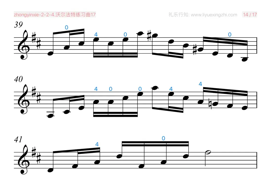 沃尔法特练习曲No.17（小提琴）