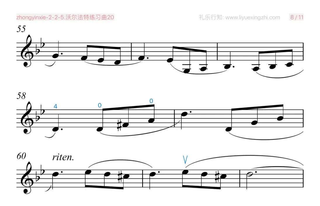 沃尔法特练习曲No.20（小提琴）