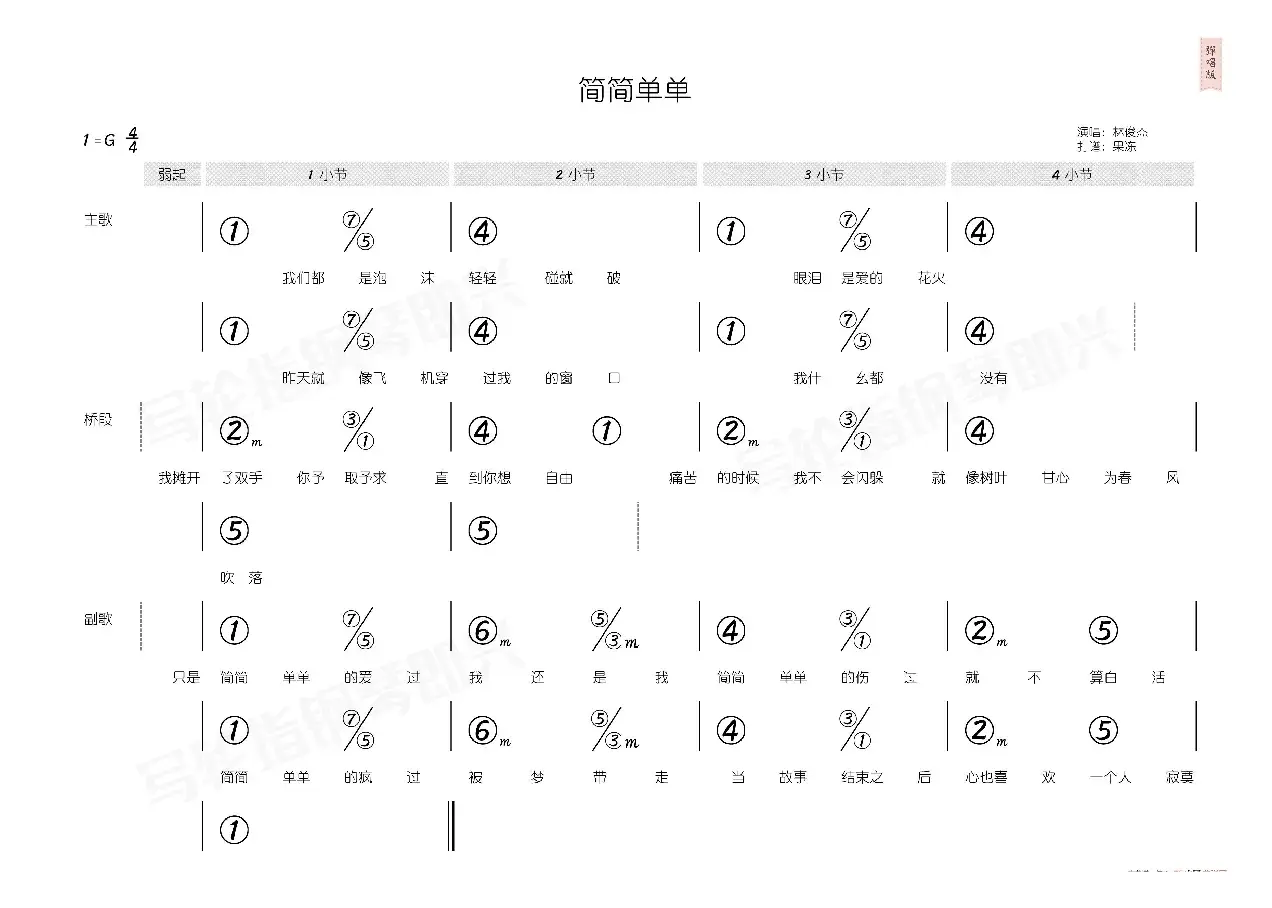 简简单单（简和谱）