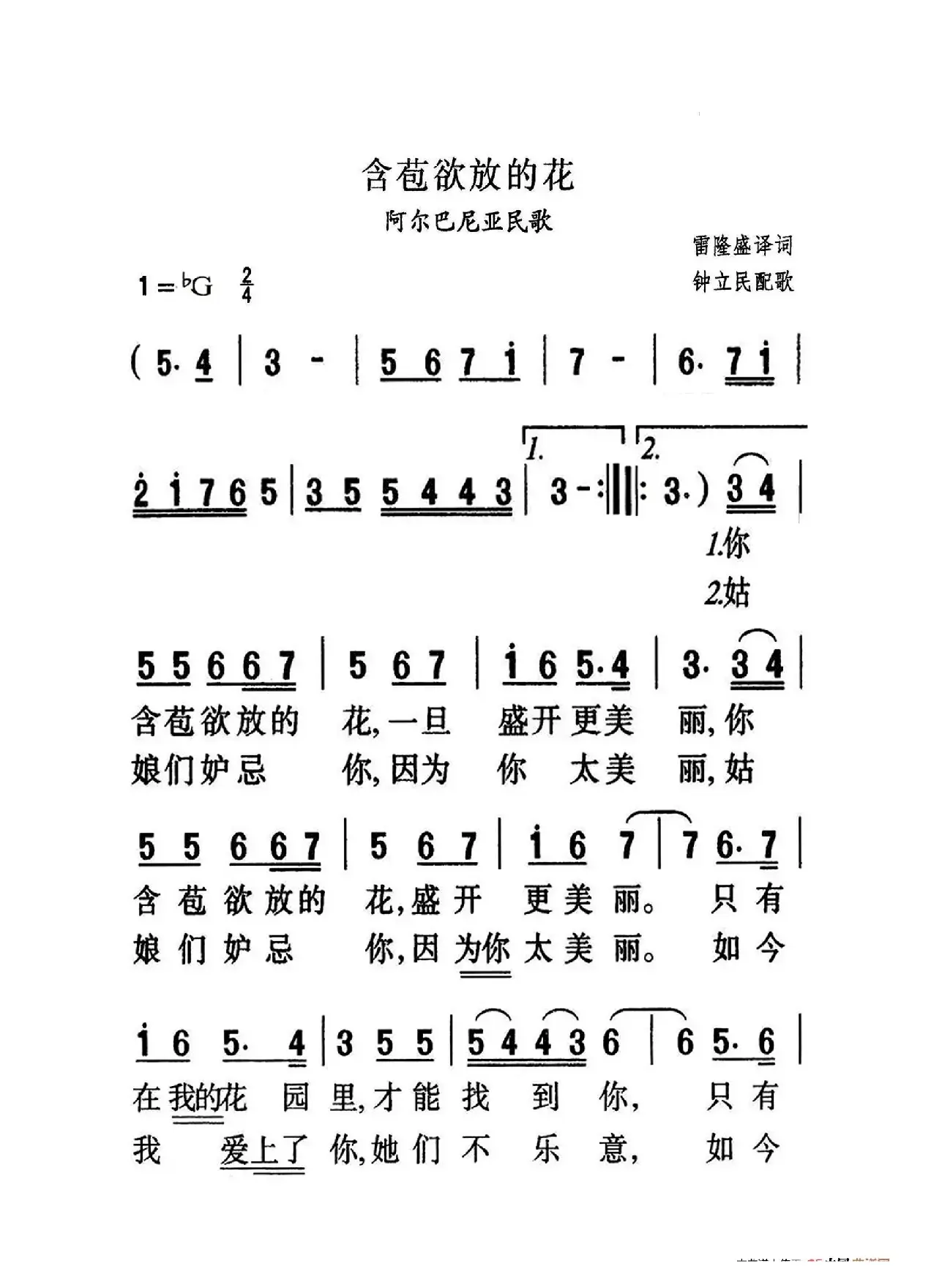 含苞欲放的花（大字老人适用）