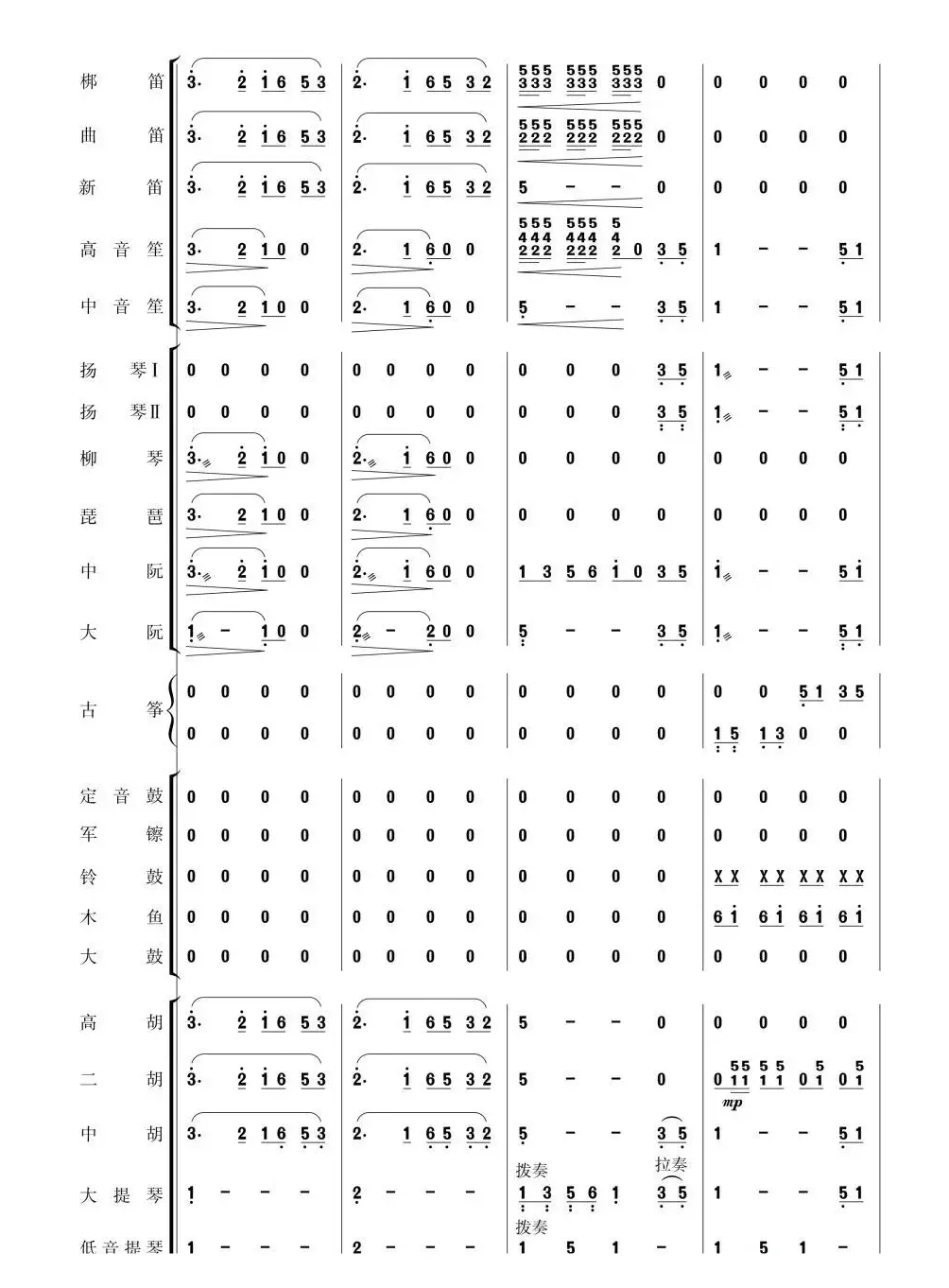 北京喜讯到边寨(民乐简谱总谱)1-10