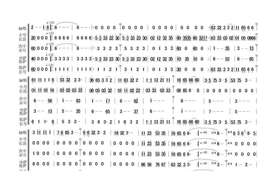 美丽家园(军乐总谱)1，2，3