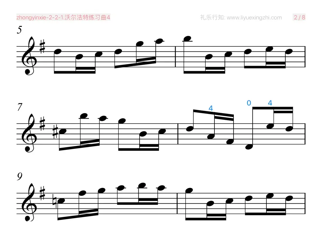 沃尔法特练习曲No.4（小提琴）