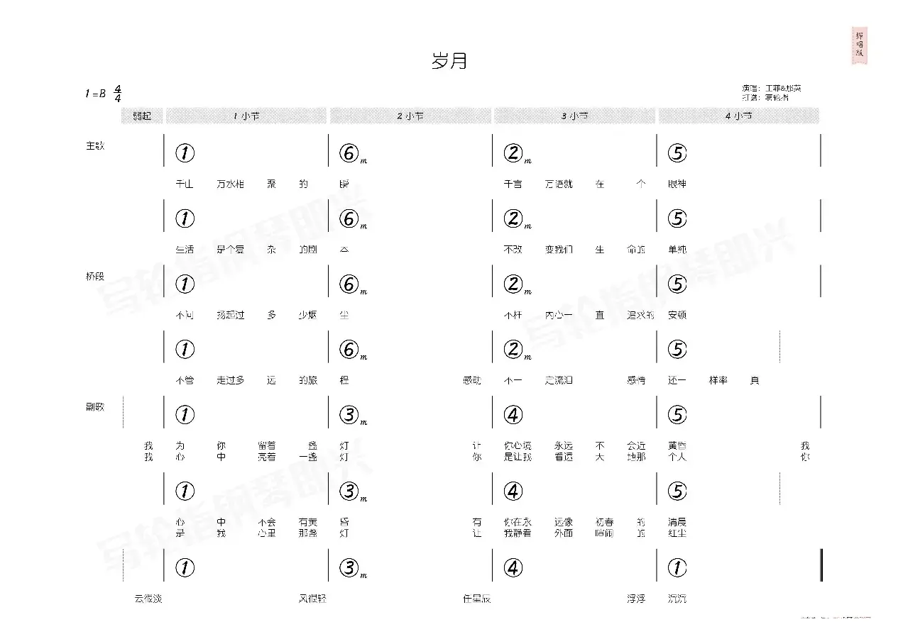 岁月（简和谱）