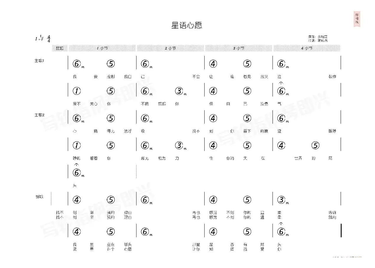 星语心愿（简和谱）