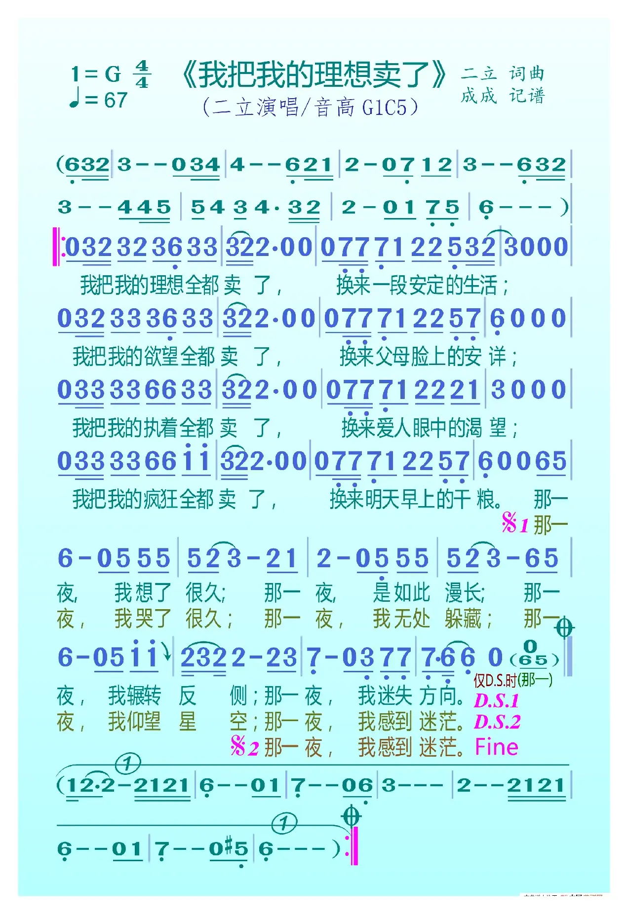 我把我的理想卖了（二立）