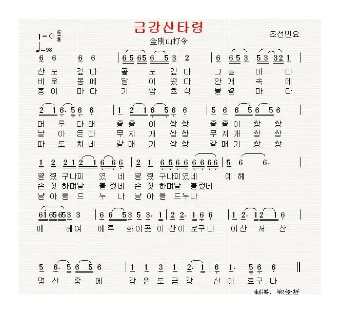 [朝鲜]금강산타령（金刚山打令）