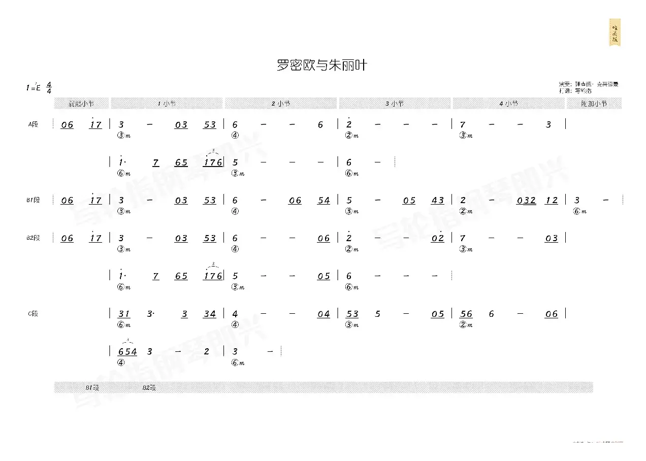 罗密欧与朱丽叶（简和谱）