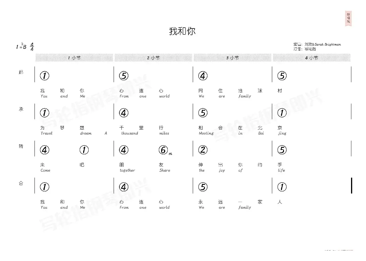 我和你（简和谱）