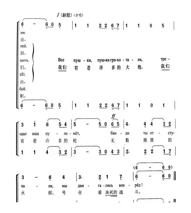 我们是红色战士Мы красные солдаты（中俄简谱）