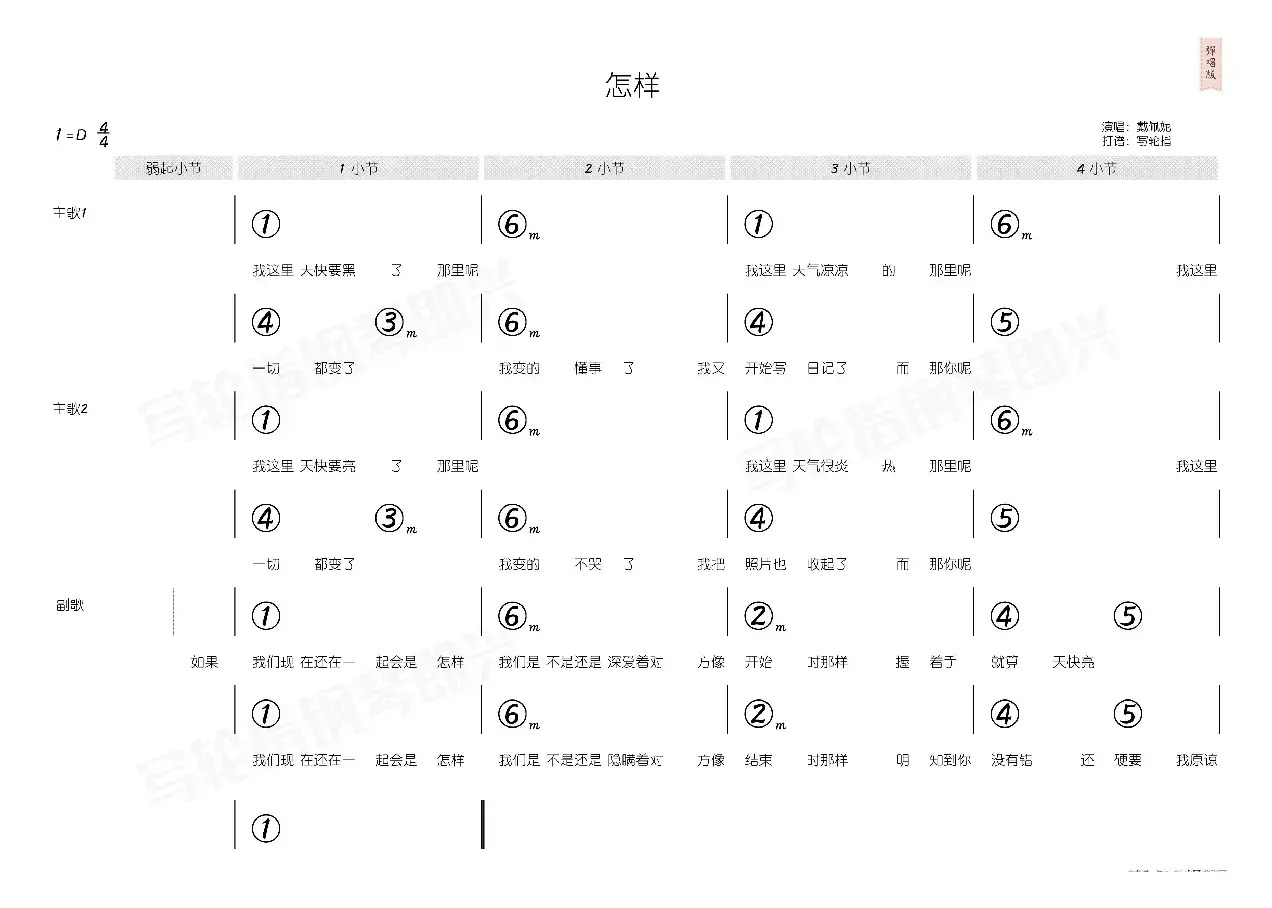 怎样（简和谱）