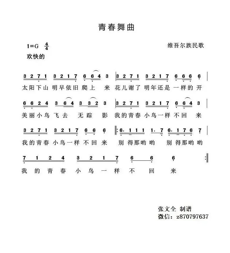 青春舞曲（维吾尔族民歌）