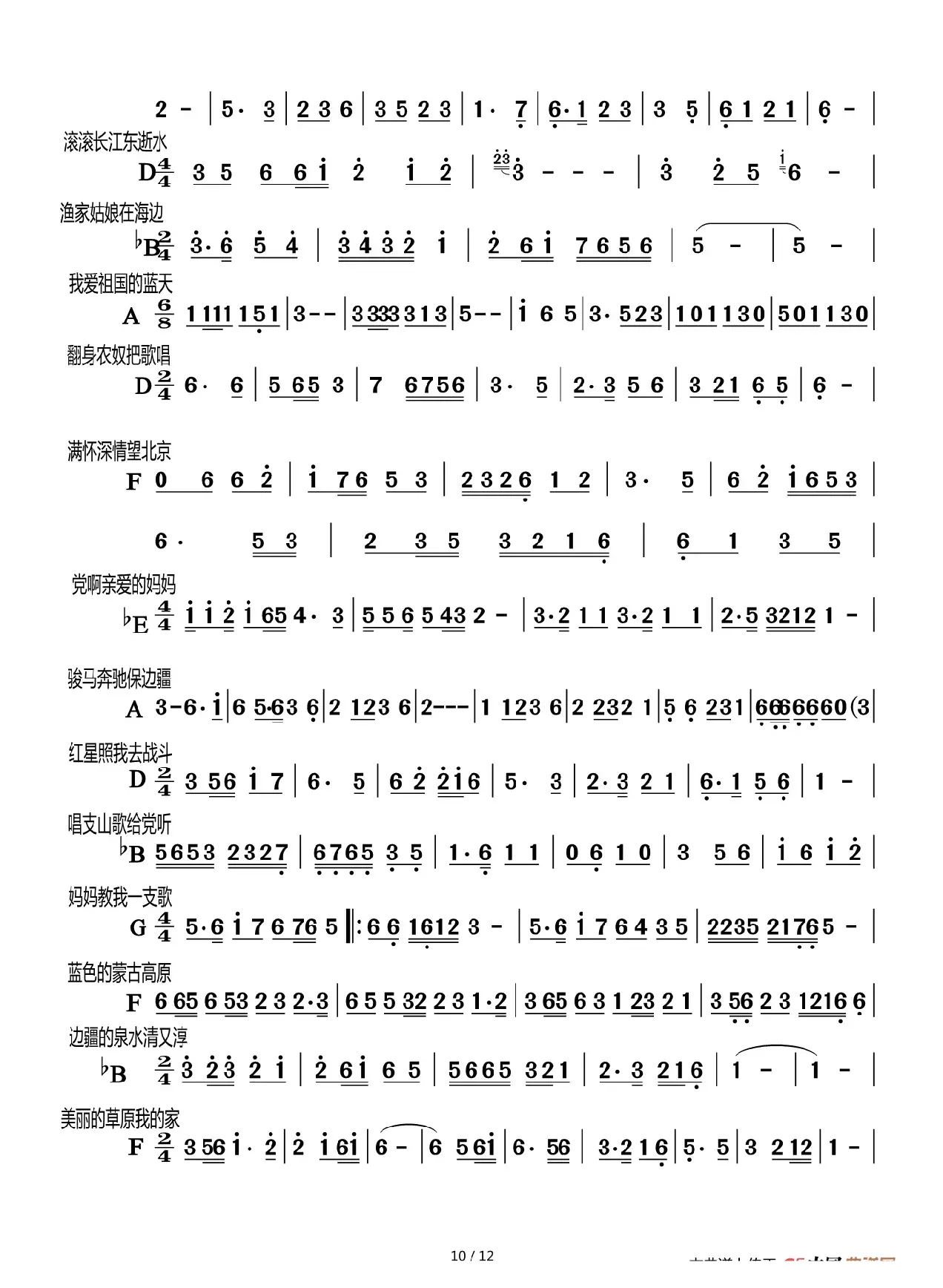 歌曲前奏集锦（共12页150首）