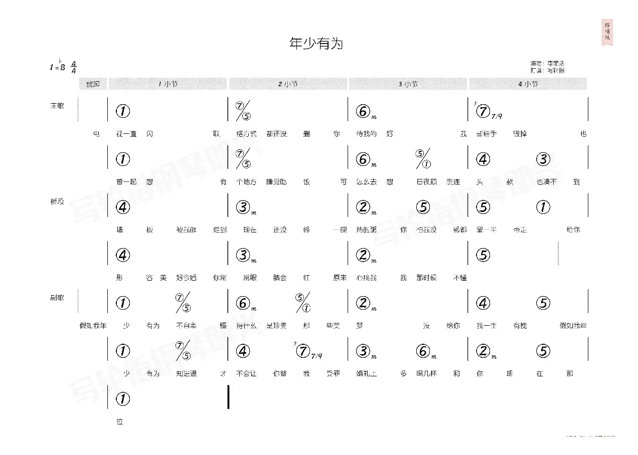 年少有为（简和谱）