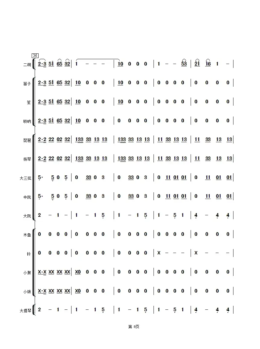 扬州小调（民乐合奏总谱）