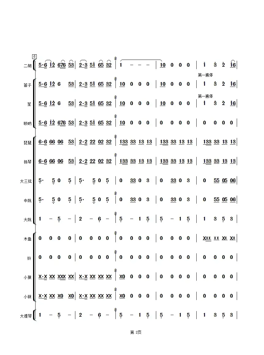 扬州小调（民乐合奏总谱）