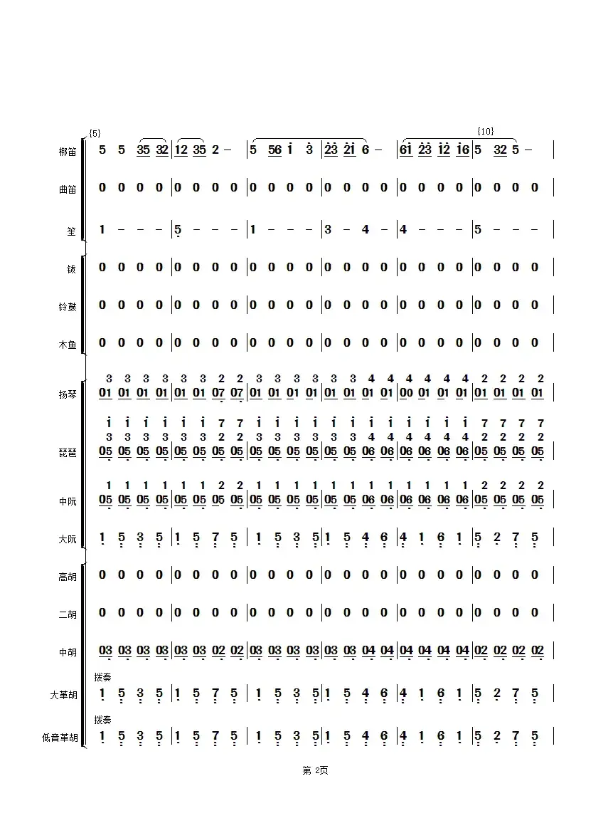 花好月圆（民乐合奏总谱、简谱版）