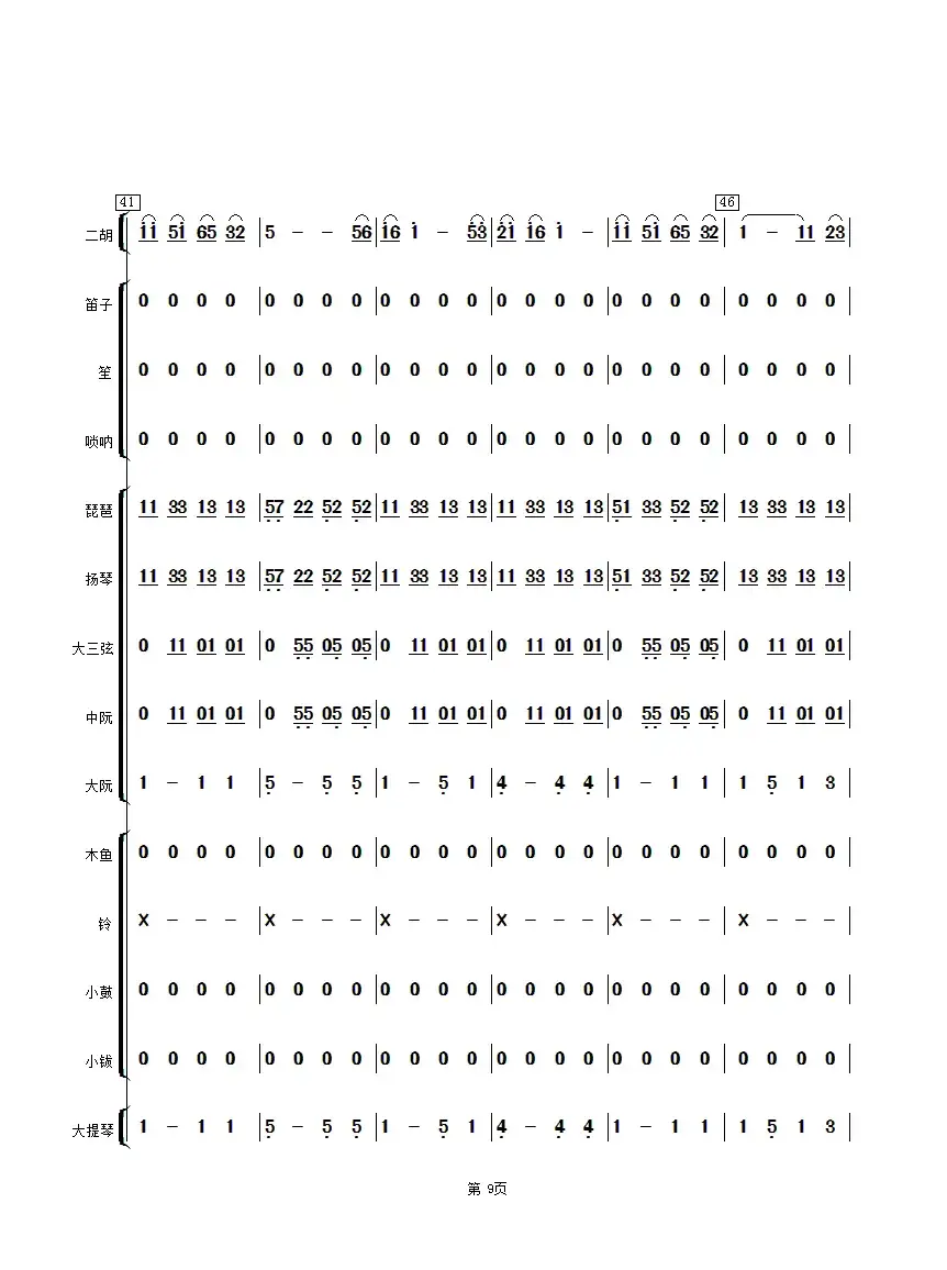 扬州小调（民乐合奏总谱）