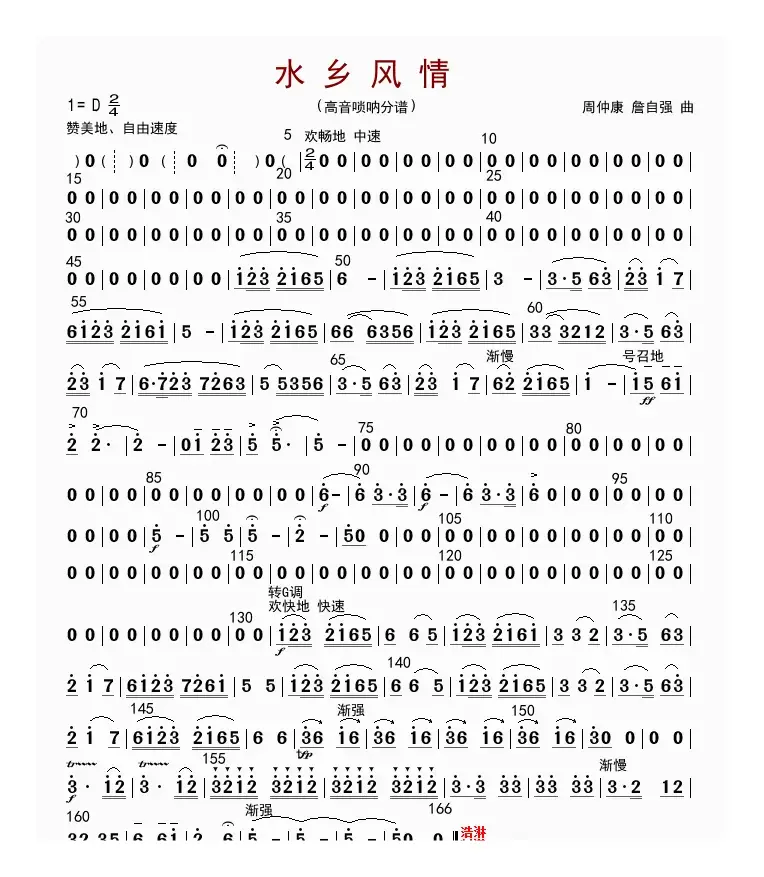 水乡风情（高音唢呐分谱）