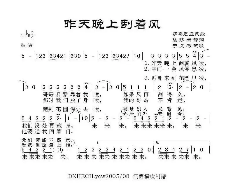 [罗马尼亚] 昨天晚上刮着风