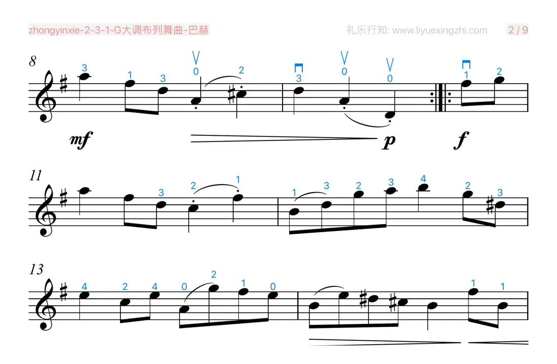 G大调布列舞曲-巴赫（小提琴）