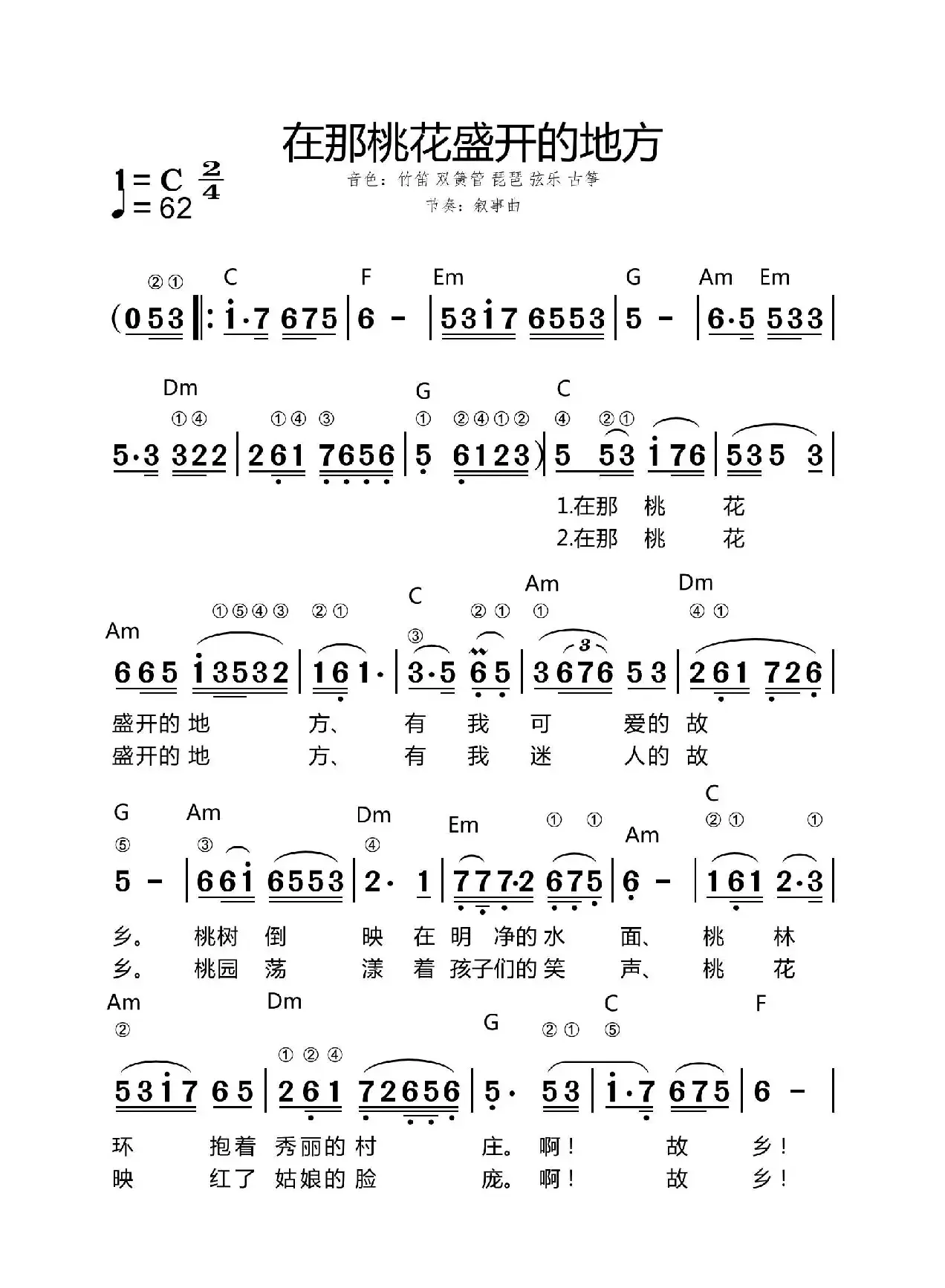 在那桃花盛开的地方