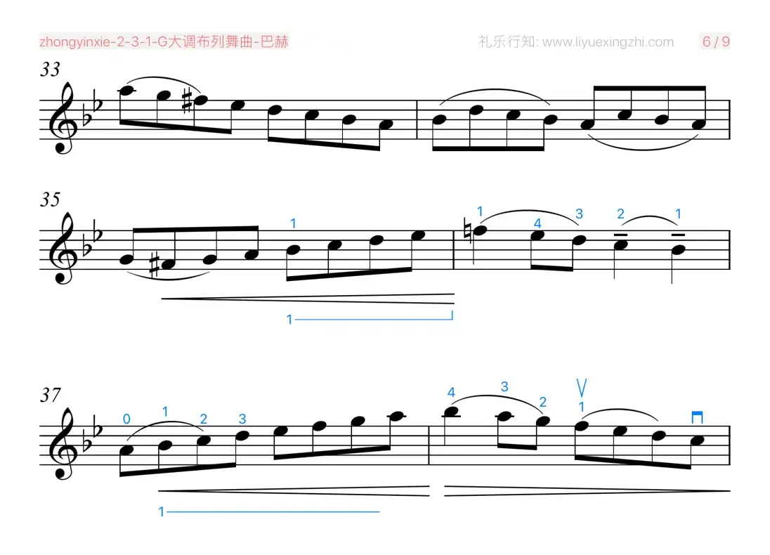 G大调布列舞曲-巴赫（小提琴）