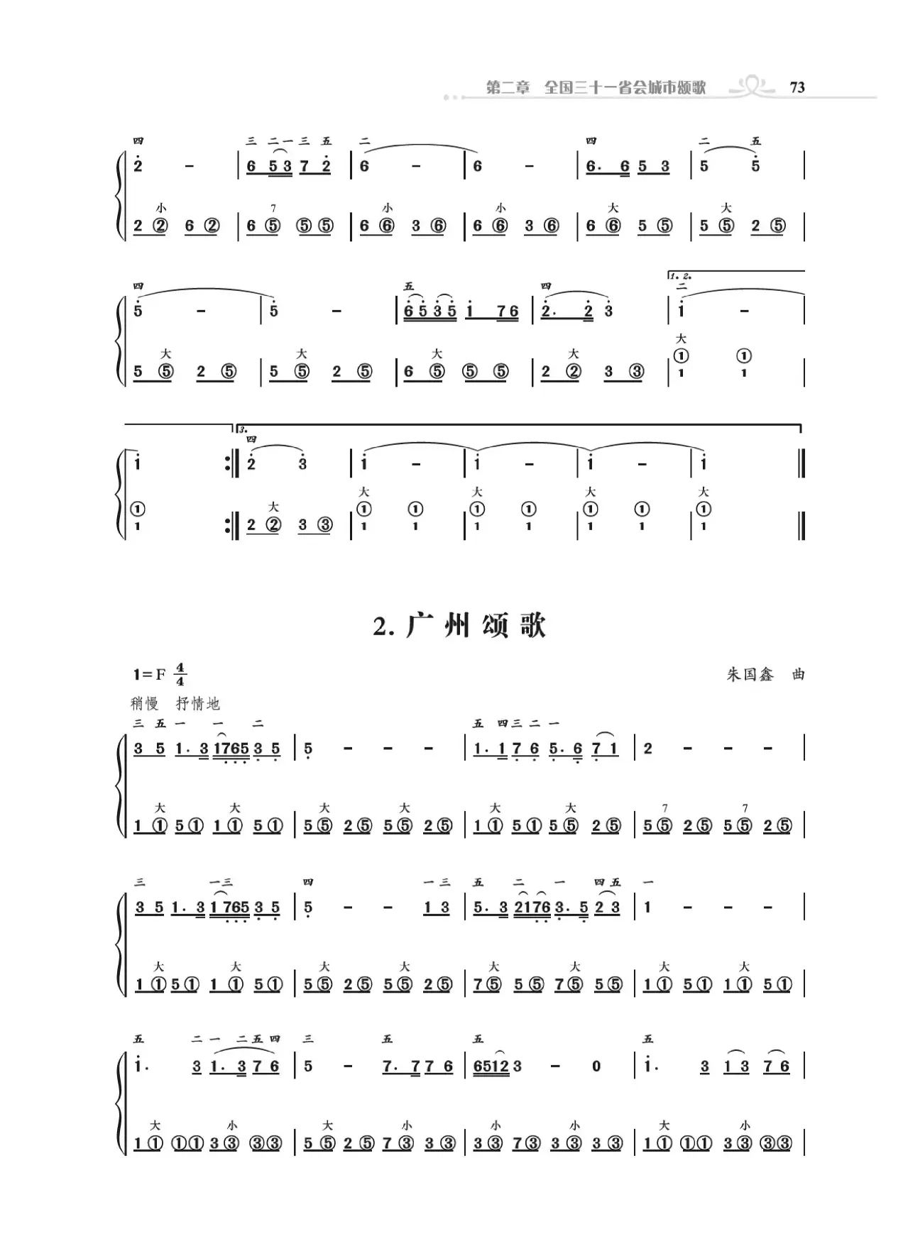 手风琴基础训练附录31首省城颂歌（朱国鑫编著）