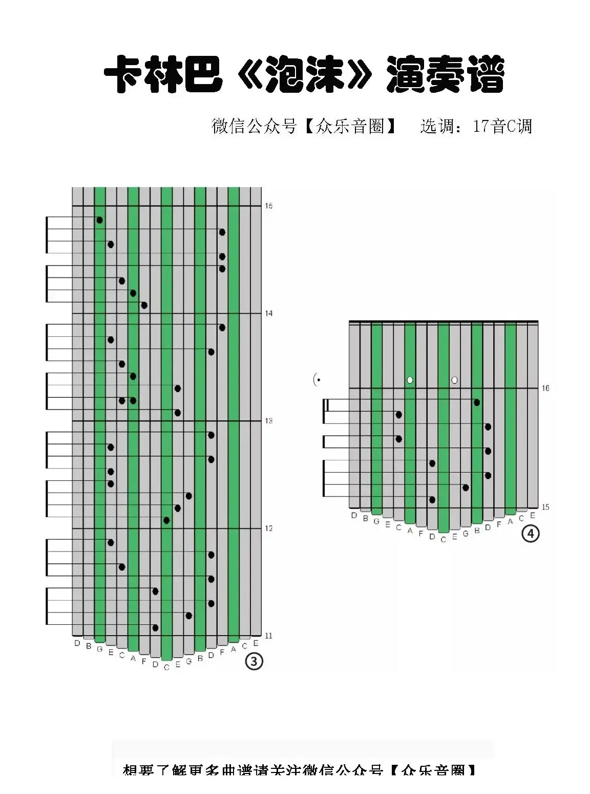 泡沫（拇指琴卡林巴琴专用谱）