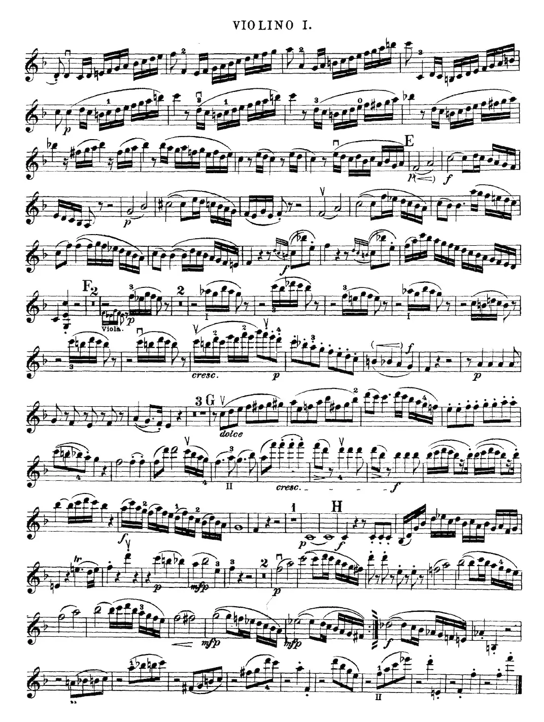 Mozart《Quartet No.23 in F Major，K.590》（Violin 1分谱）