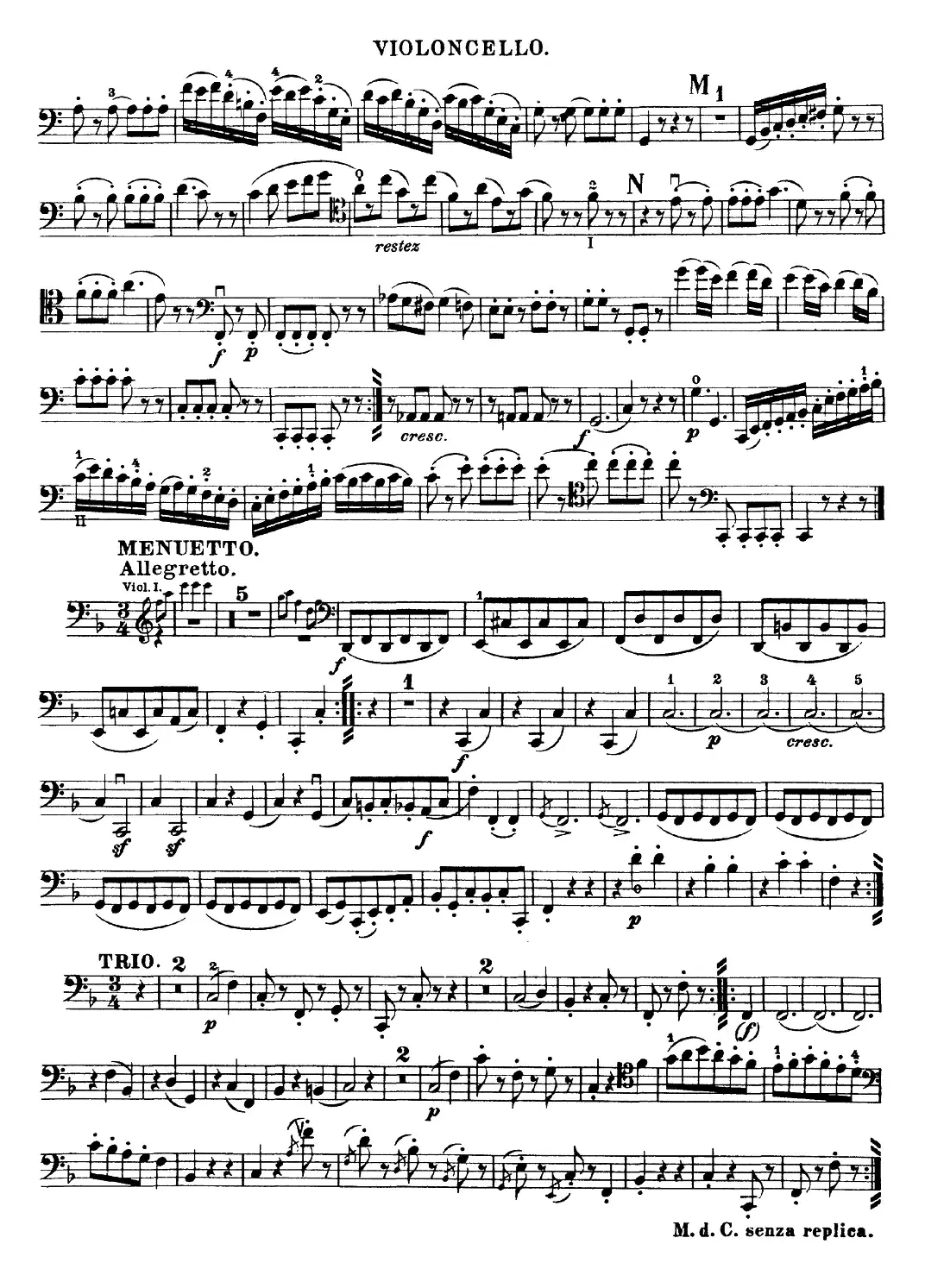 Mozart《Quartet No.23 in F Major，K.590》（Cello分谱）