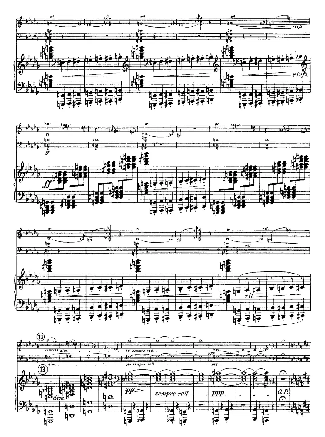 Franck《Piano Trio Op.1 No.1，F-sharp minor》（Ⅲ、小提琴+大提琴+钢琴伴奏）