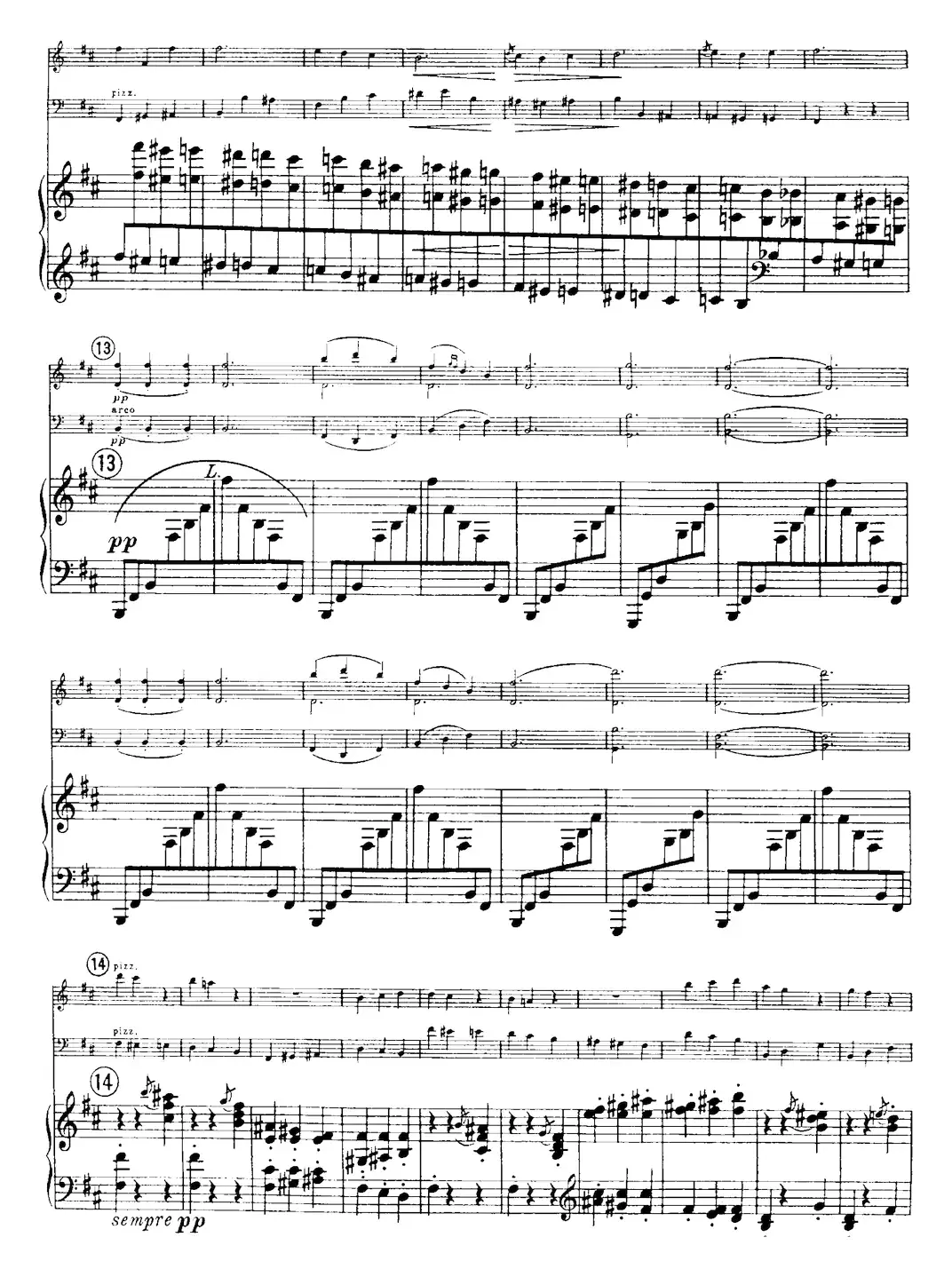 Franck《Piano Trio Op.1 No.1，F-sharp minor》（Ⅱ、小提琴+大提琴+钢琴伴奏）