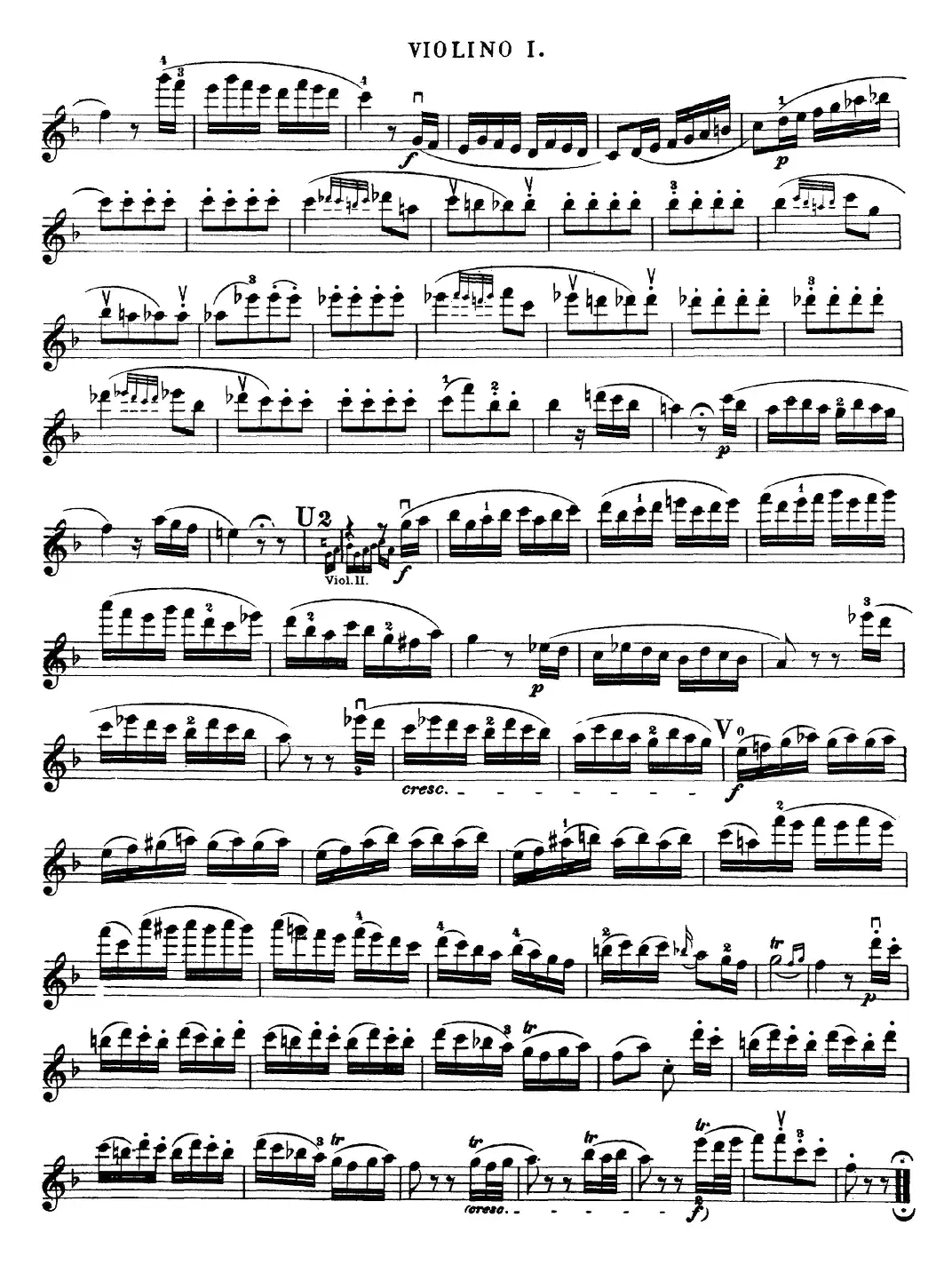 Mozart《Quartet No.23 in F Major，K.590》（Violin 1分谱）