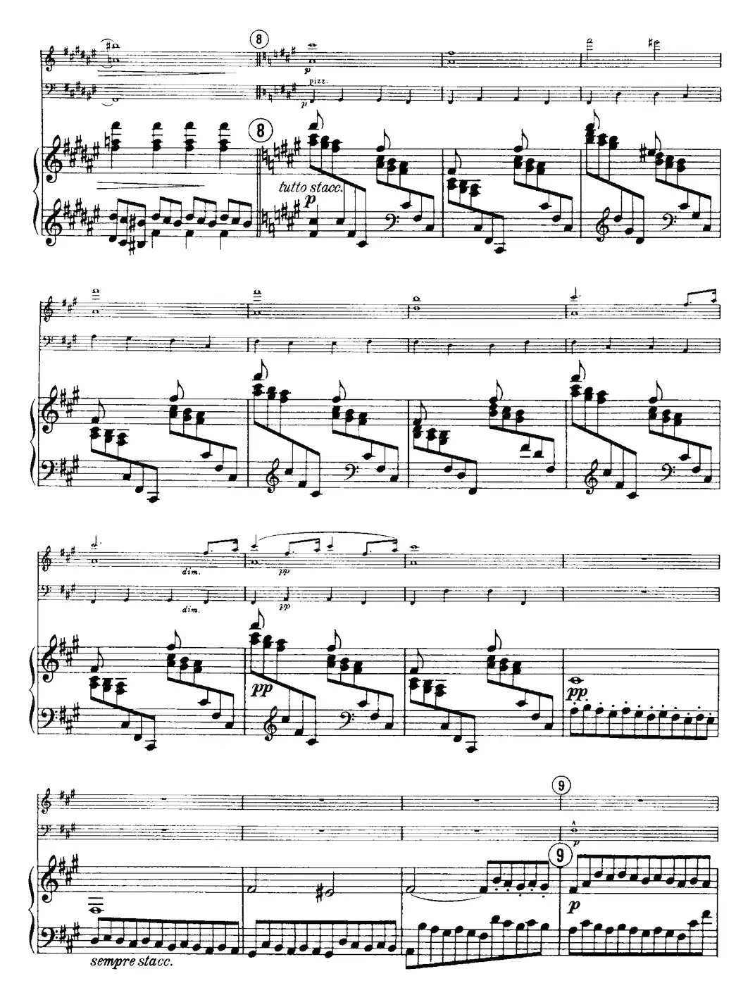 Franck《Piano Trio Op.1 No.1，F-sharp minor》（Ⅰ、小提琴+大提琴+钢琴伴奏）