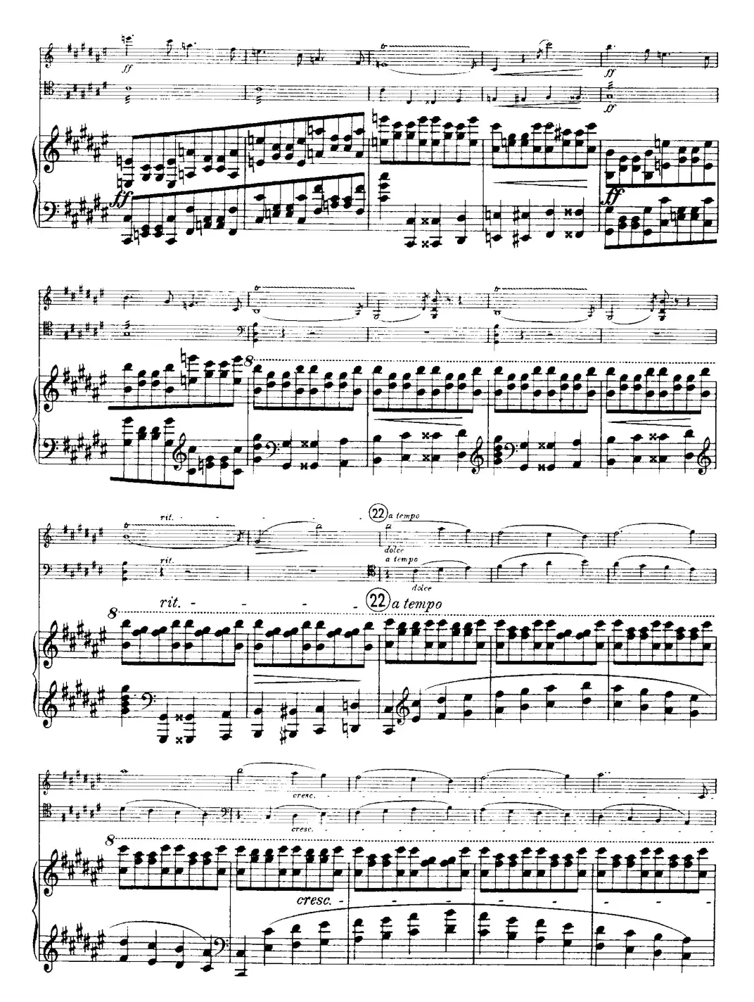 Franck《Piano Trio Op.1 No.1，F-sharp minor》（Ⅲ、小提琴+大提琴+钢琴伴奏）