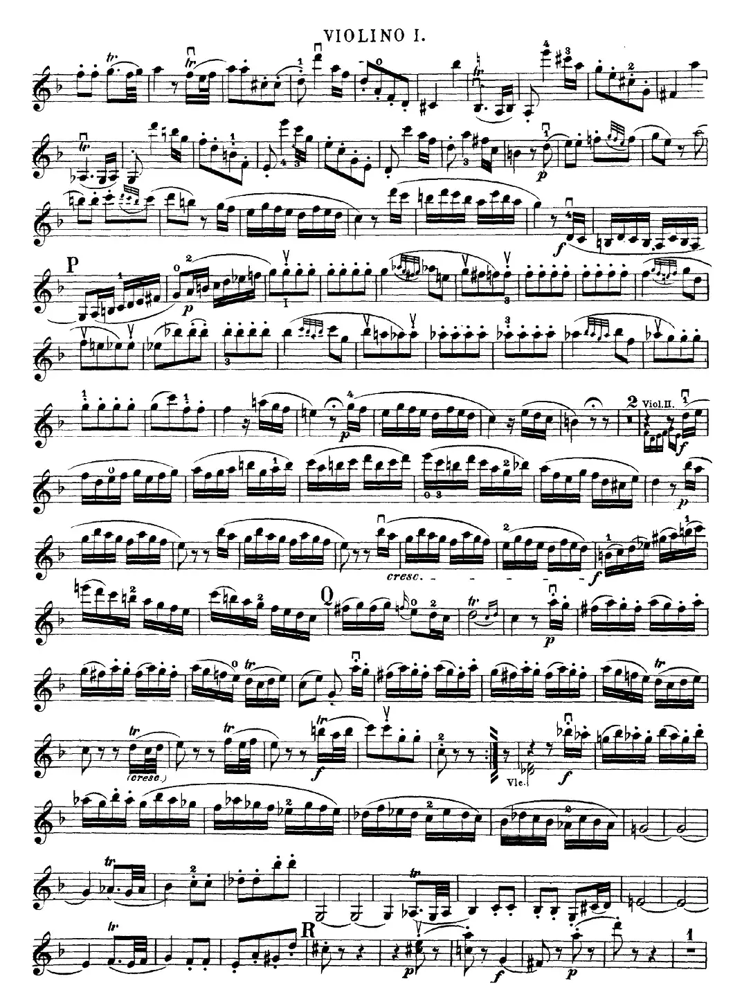 Mozart《Quartet No.23 in F Major，K.590》（Violin 1分谱）