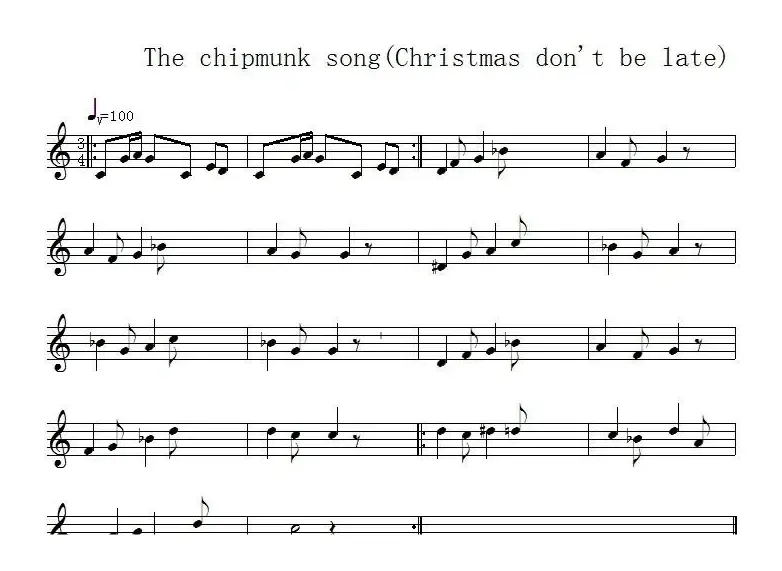 The chipmunk song(Christmas don't be late)（萨克斯简单版）