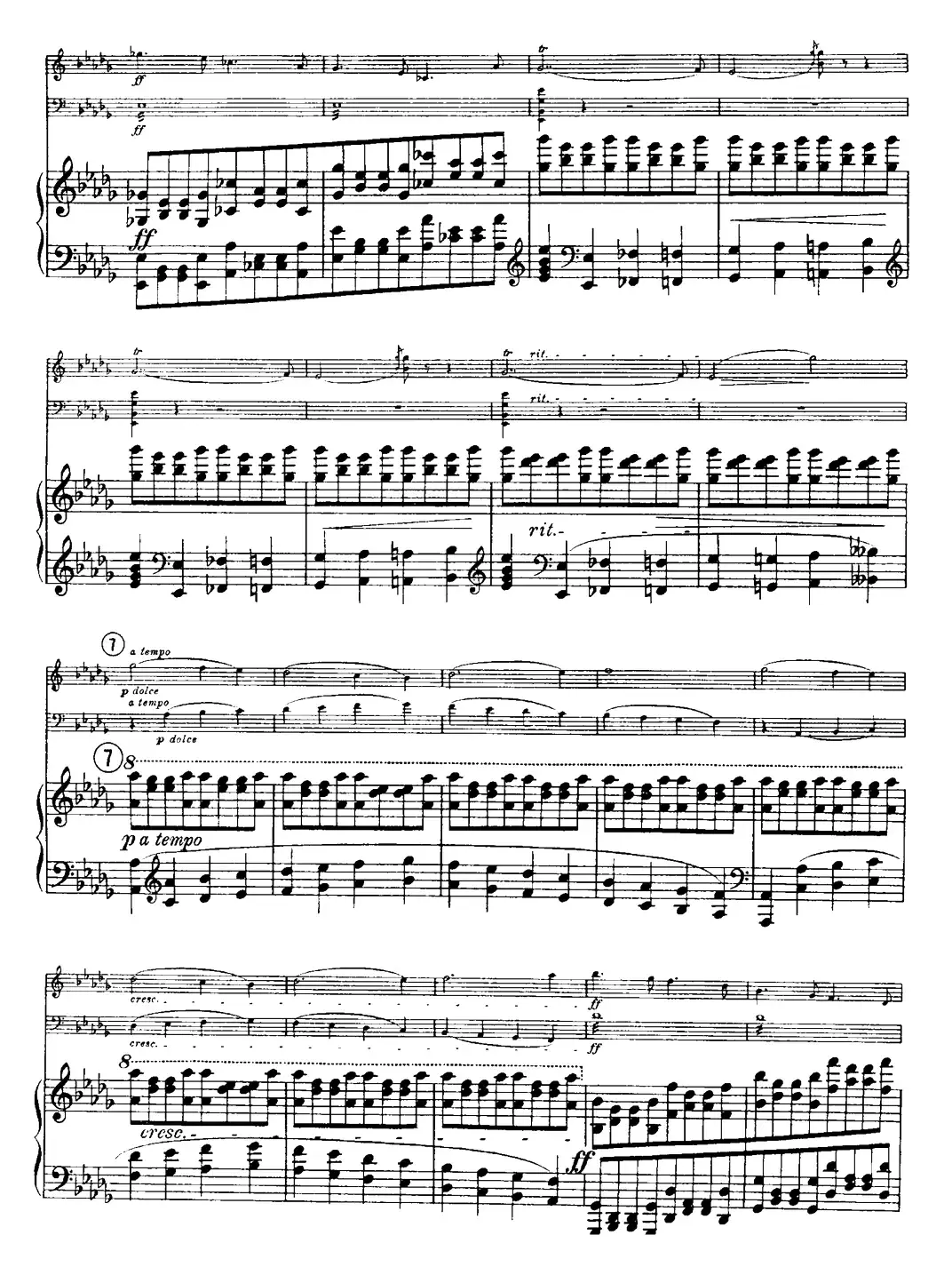 Franck《Piano Trio Op.1 No.1，F-sharp minor》（Ⅲ、小提琴+大提琴+钢琴伴奏）