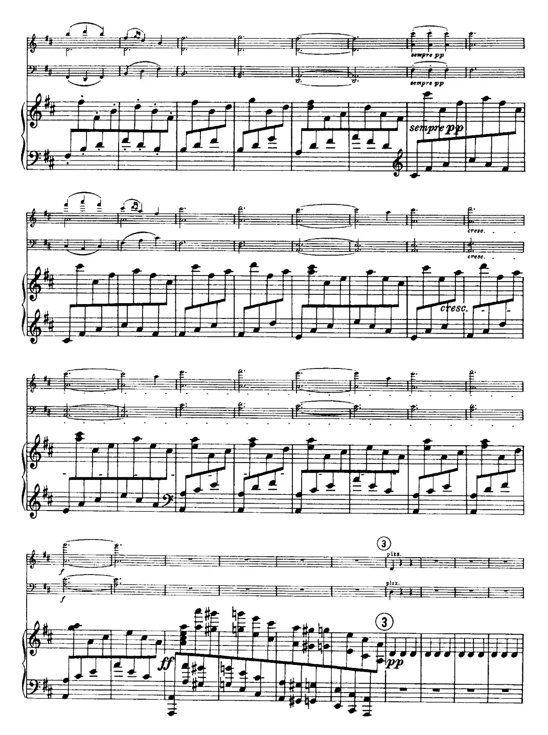 Franck《Piano Trio Op.1 No.1，F-sharp minor》（Ⅱ、小提琴+大提琴+钢琴伴奏）