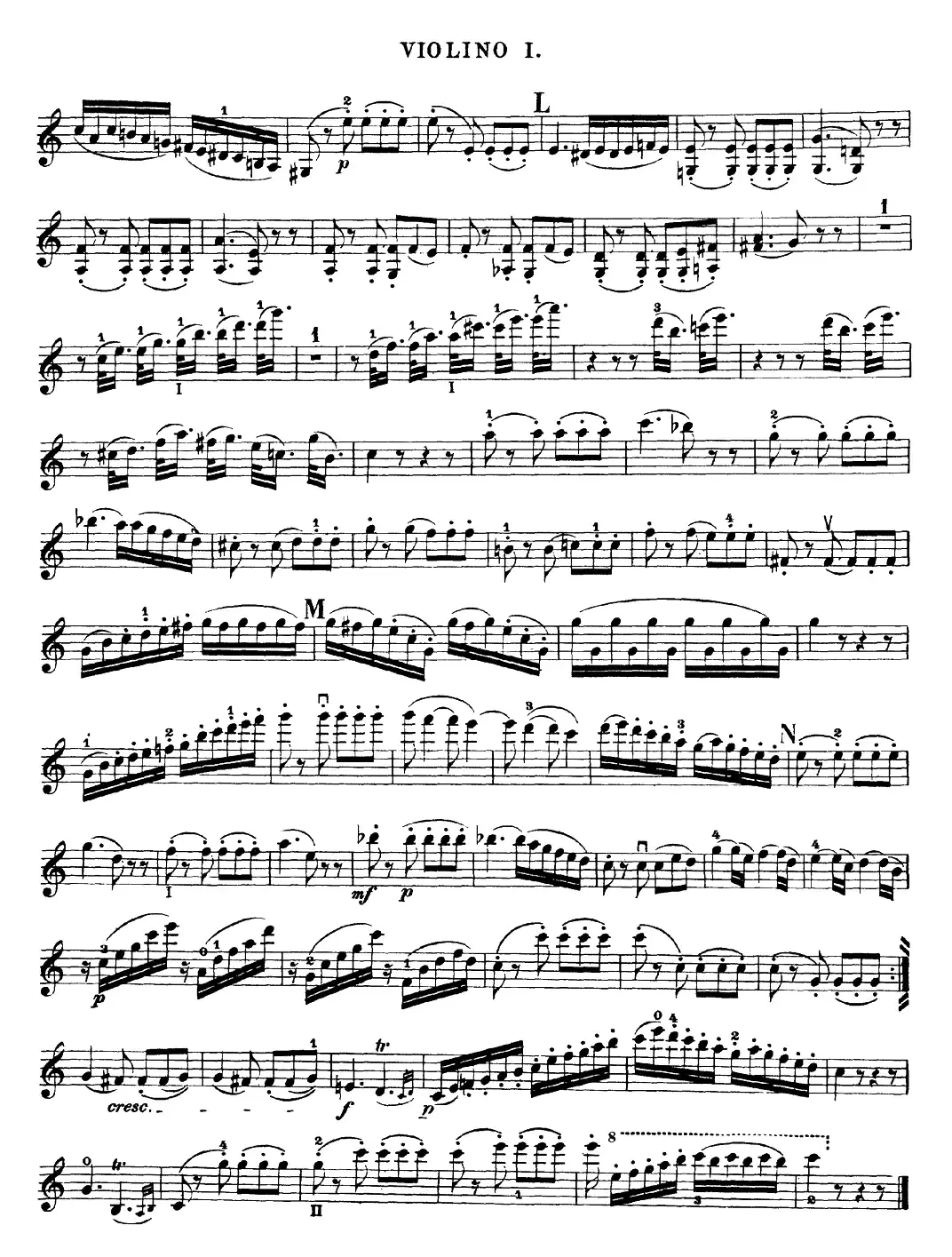 Mozart《Quartet No.23 in F Major，K.590》（Violin 1分谱）