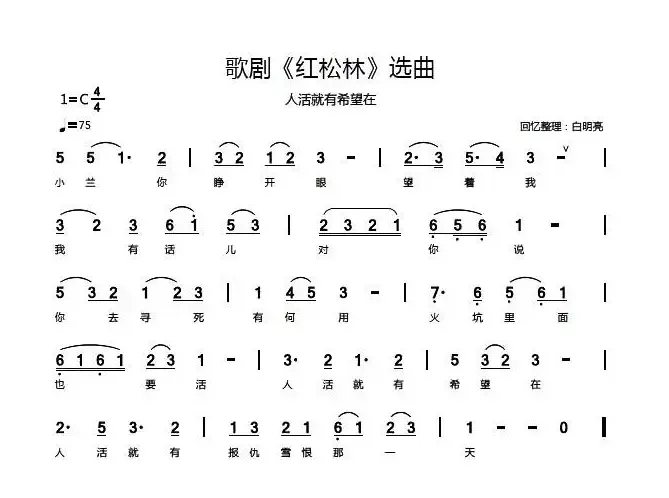 歌剧《红松林》选曲4首