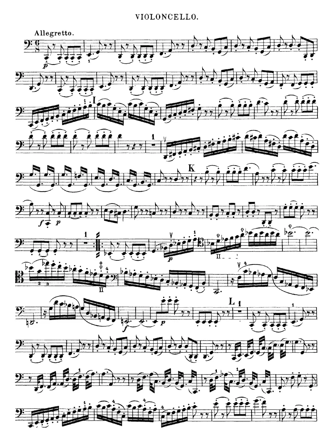 Mozart《Quartet No.23 in F Major，K.590》（Cello分谱）