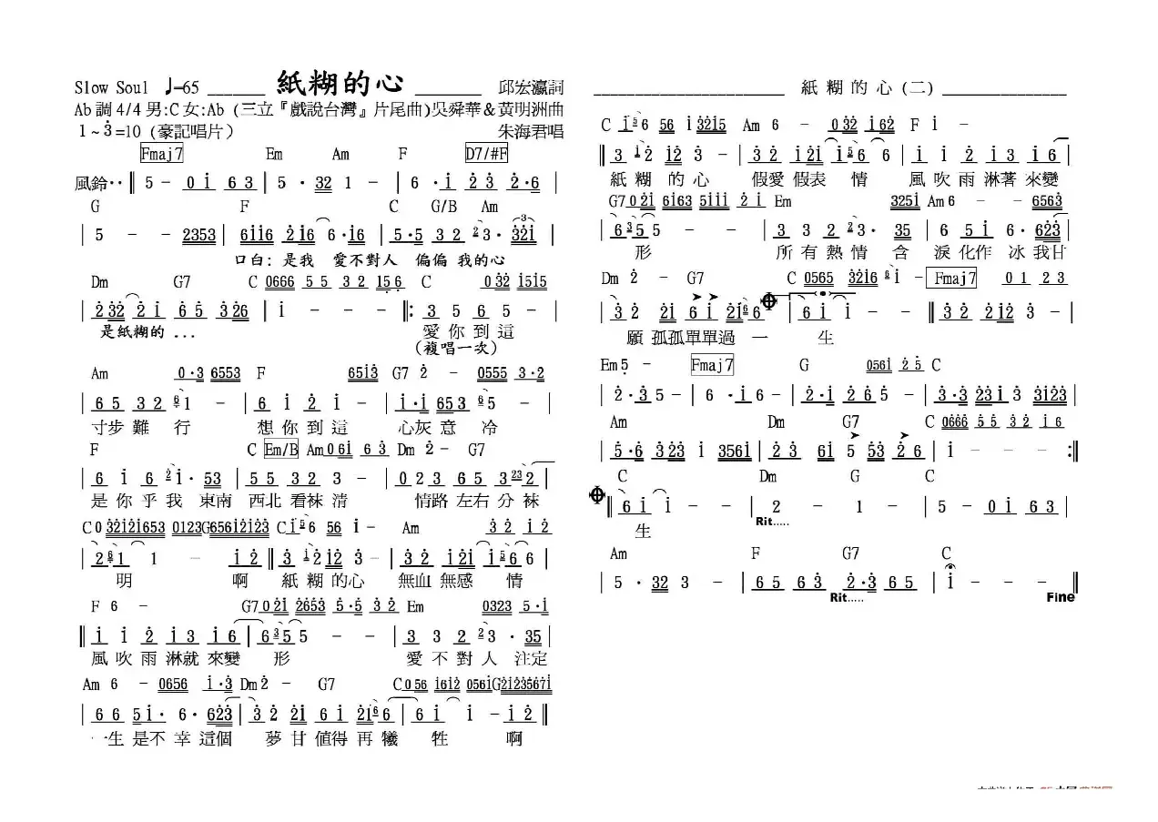 紙糊的心