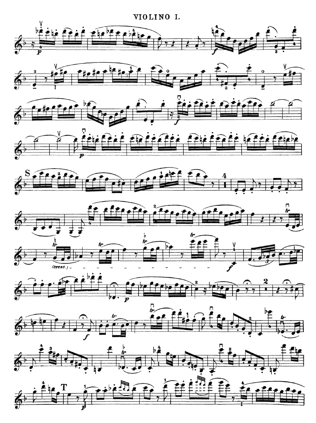 Mozart《Quartet No.23 in F Major，K.590》（Violin 1分谱）