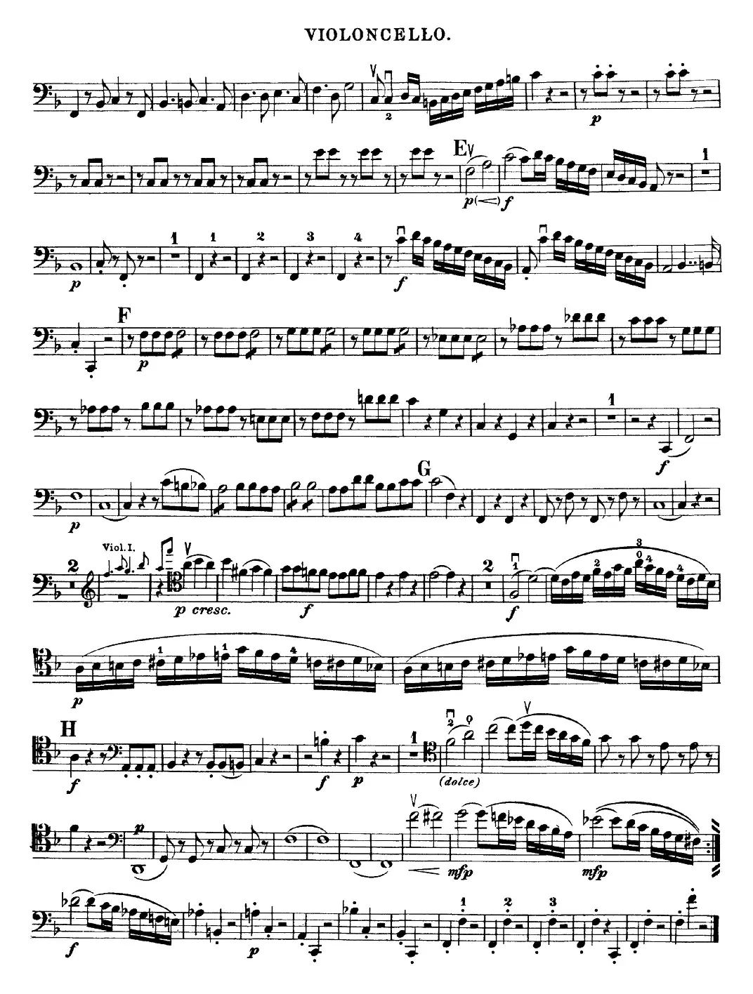 Mozart《Quartet No.23 in F Major，K.590》（Cello分谱）